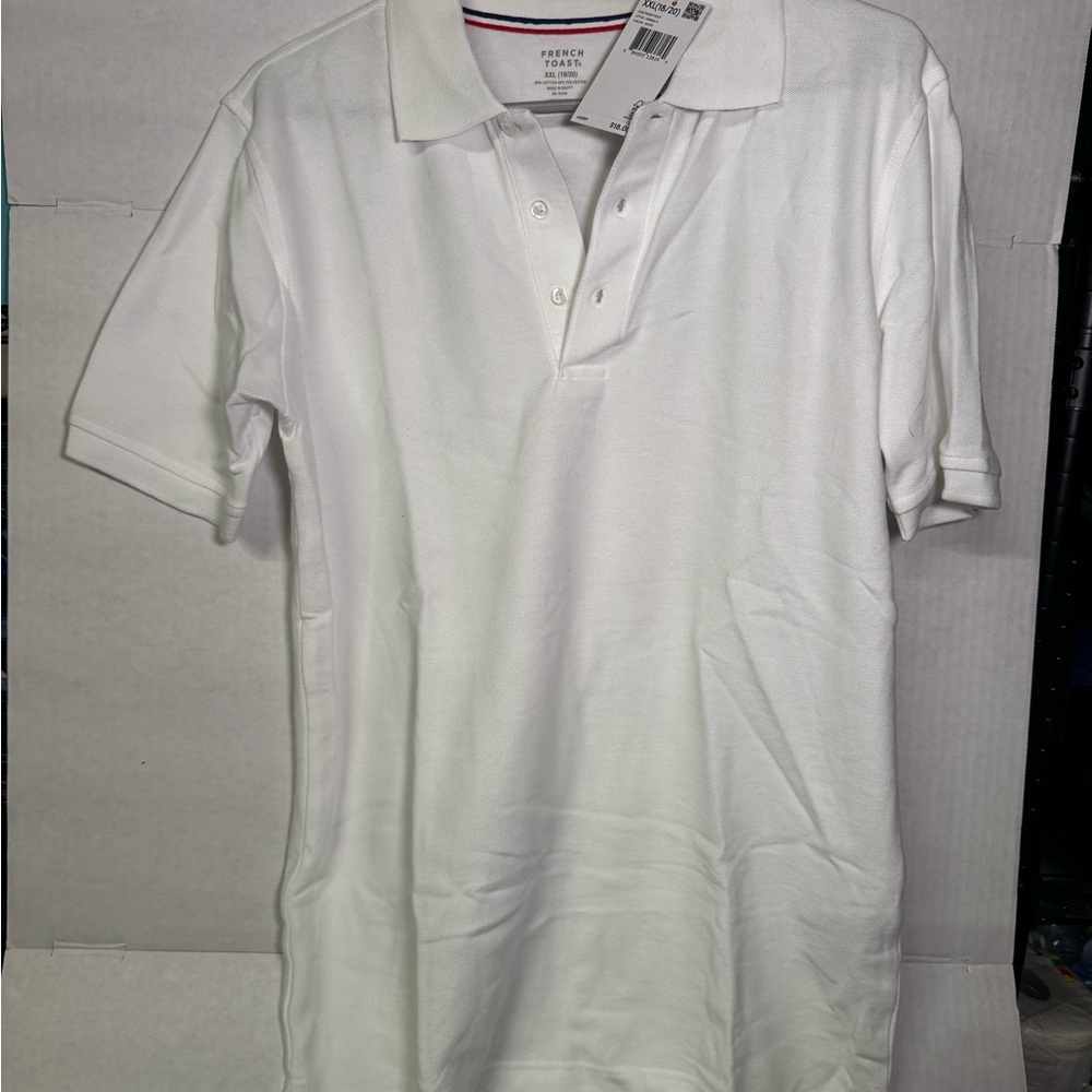 French Toast White Polo Shirt Youth XXL 18/20 School Uniform New With Tags